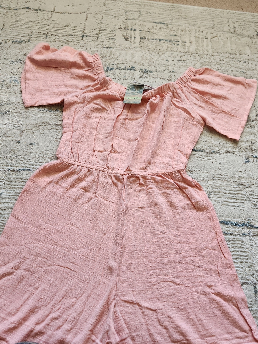 NEW love J Pale Pink Off-Shoulder Wide-Leg Jumpsuit - Picture 7 of 12